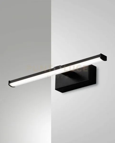 Nala applique nero l. 30cm a led 3000k - 6w - 700 lm ip44