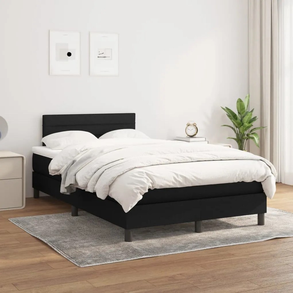 Giroletto A Molle Con Materasso Nero 120x200 Cm İn Tessuto /