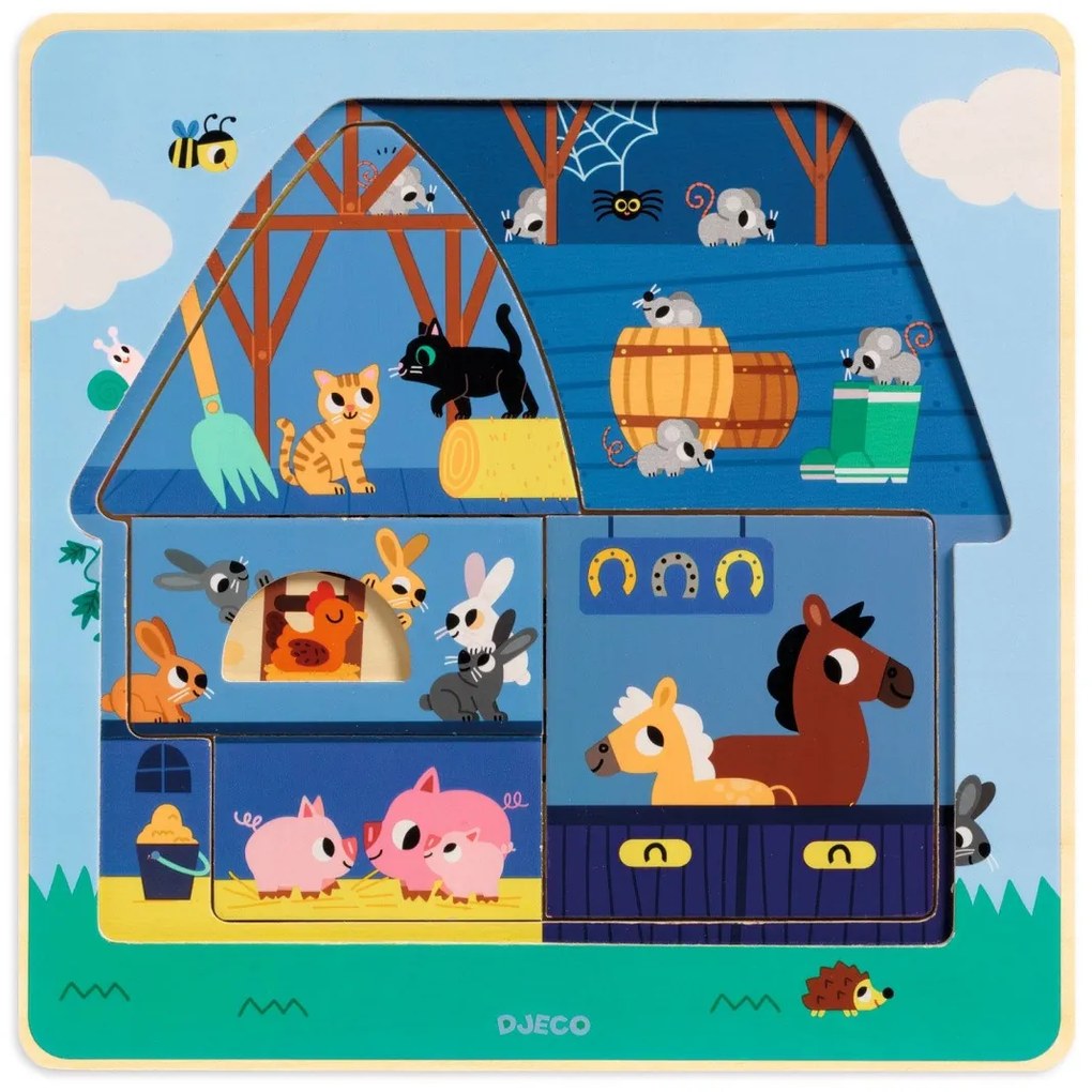 Gioco di incastro su tre livelli - In fattoria