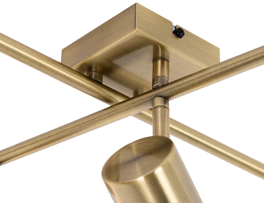 Plafoniera moderna bronzo 5 luci orientabile rettangolare - Jeana