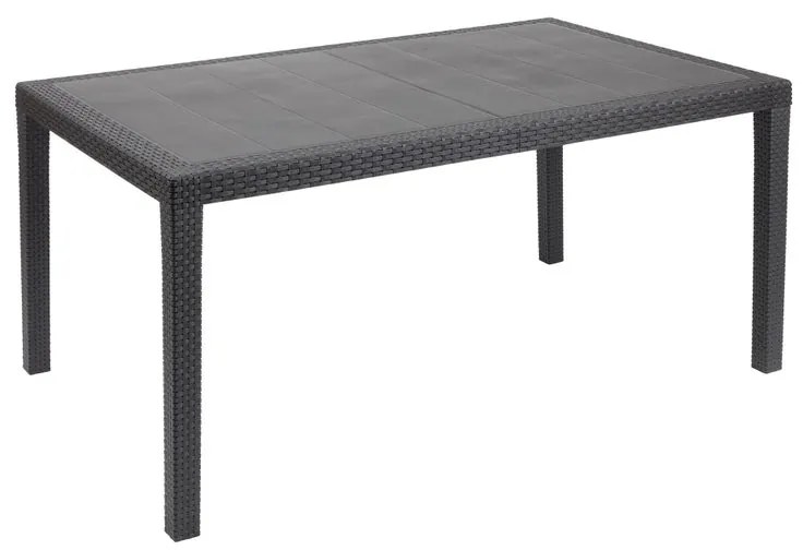 Tavolo da pranzo per giardino Prince struttura e superficie in Resina  grigio per 6 persone 150x90cm