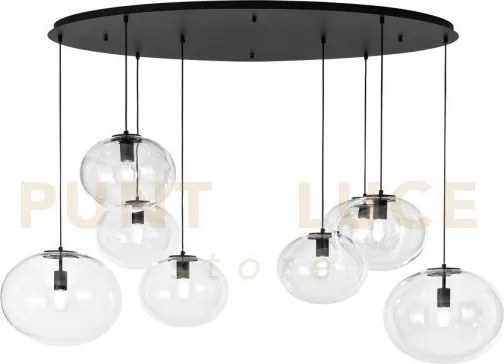 Lampadario a sospensione galaxy nera 8 luci attacco e27 166x81,5x15...