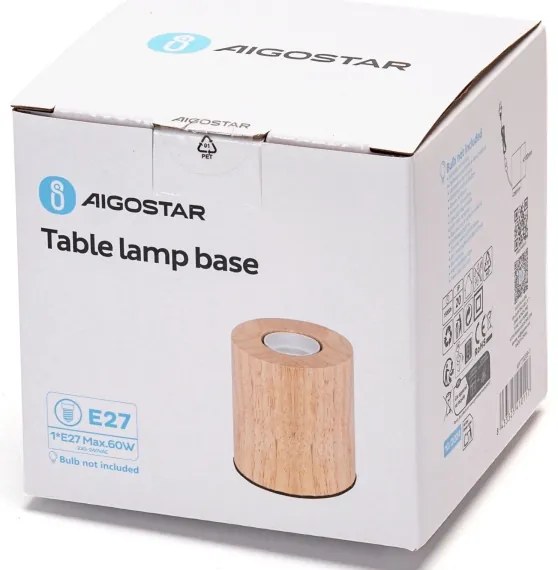 Aigostar - Lampada da tavolo 1xE27/60W/230V albero di caucciù