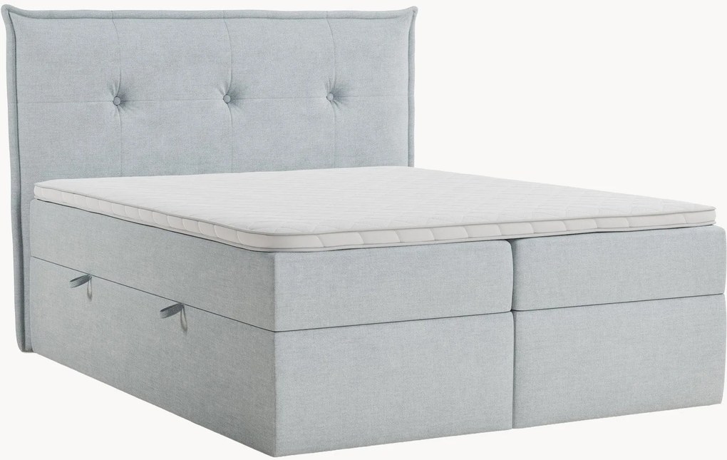 Letto boxspring in ciniglia fatto a mano con contenitore Aussie, H3