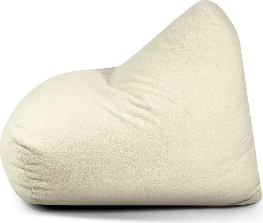 Puof a sacco grigio chiaro con rivestimento in bouclé Snug 100 – SLOWDOWN