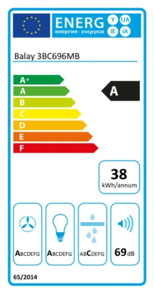 Cappa Classica Balay 3BC696MB 90 cm 600 m3/h 69 dB 220W Bianco