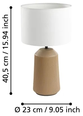 Eglo 900823 - Lampada da tavolo CAPALBIO 1xE27/40W/230V color crema