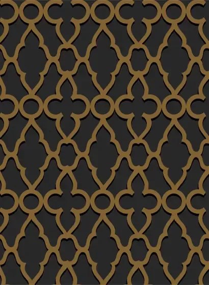 Gittertapete Treillage von Cole & Son - Bronze on Charcoal