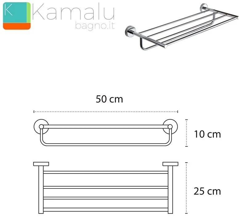 Kamalu - portsalviette a barre per hotel 50cm in acciaio linea kaman alpi-100
