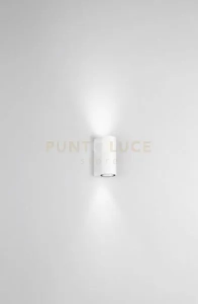 Applique zeno round bianco 2 luci attacco gu10 ip65 biemissione