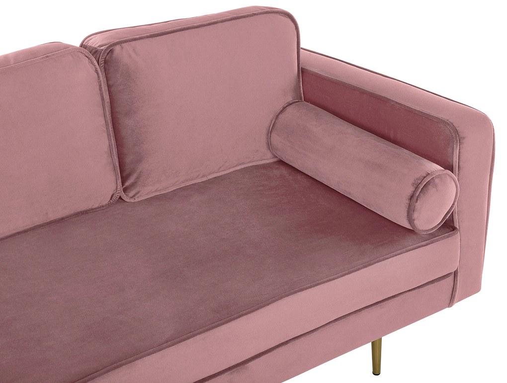 Chaise longue velluto rosa destra MIRAMAS Beliani