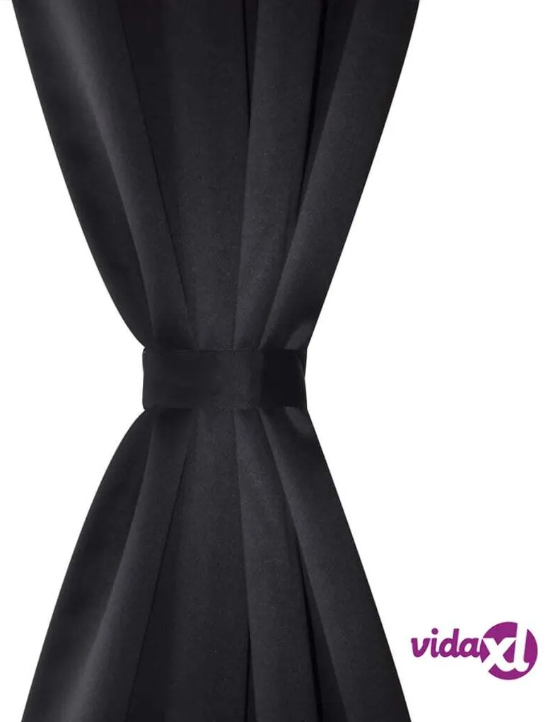 vidaXL 2 Pz Tende Oscuranti con Occhielli in Metallo 135x175 cm Nere