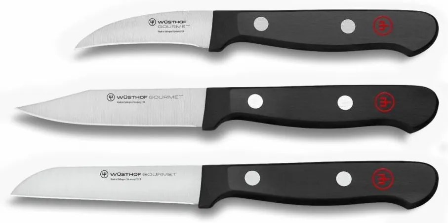 Wüsthof GOURMET set 3 coltelli da cucina per verdure, nero