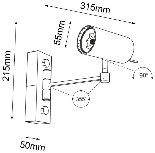 Shilo 2209 - Lampada da muro FUSSA 1xGU10/15W/230V nera