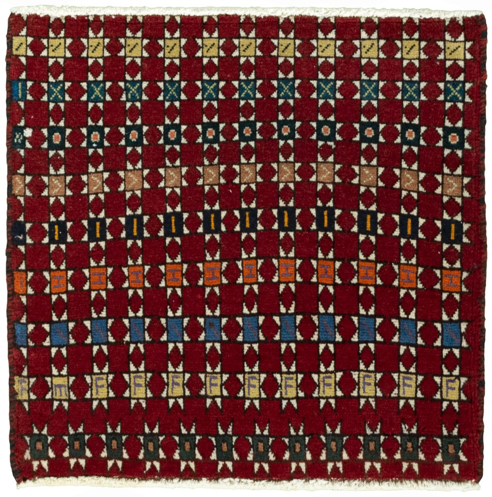 Shiraz Tappeto persiano 50 x 50 Rosso (Iran) Annodato A Mano
