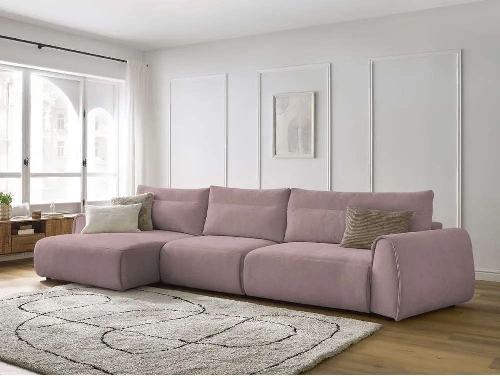 Divano angolare in rosa chiaro Aden – Bobochic Paris