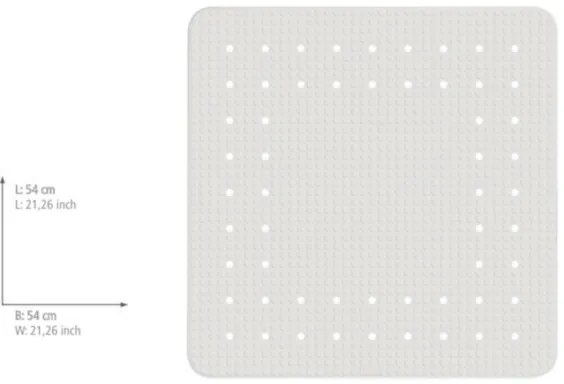 WENKO 23135100-Tappetino antiscivolo per doccia MIRASOL 54x54 cm bianco