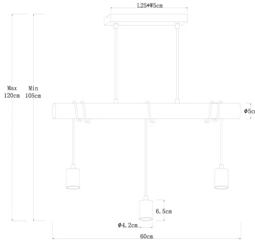 Globo 15539-3HB - Lampadario a sospensione con filo GREGOR 3xE27/60W/230V