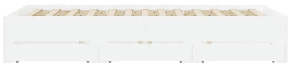 Giroletto con Cassetti Bianco 120x190 cm in Legno Multistrato