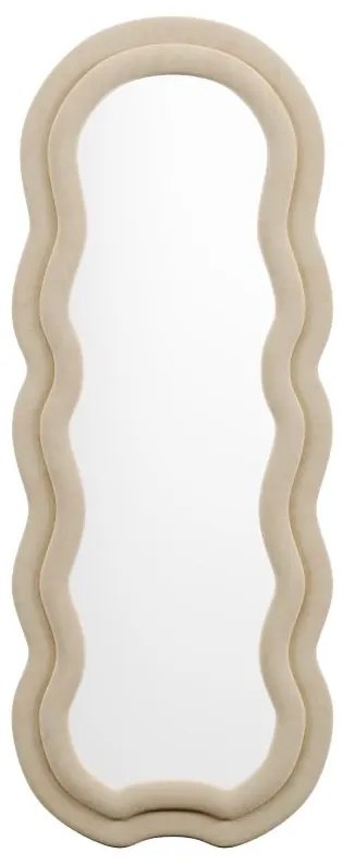Specchio organico L. 60 x H. 160 cm in Velluto Beige - LINOA