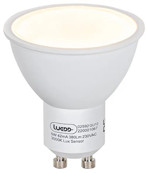 Set di 5 Lampada LED GU10 sensore chiaro-scuro 5W 380 lm 3000K