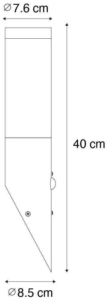 Lampada da parete moderna per esterni nera con sensore di movimento IP44 - Rox