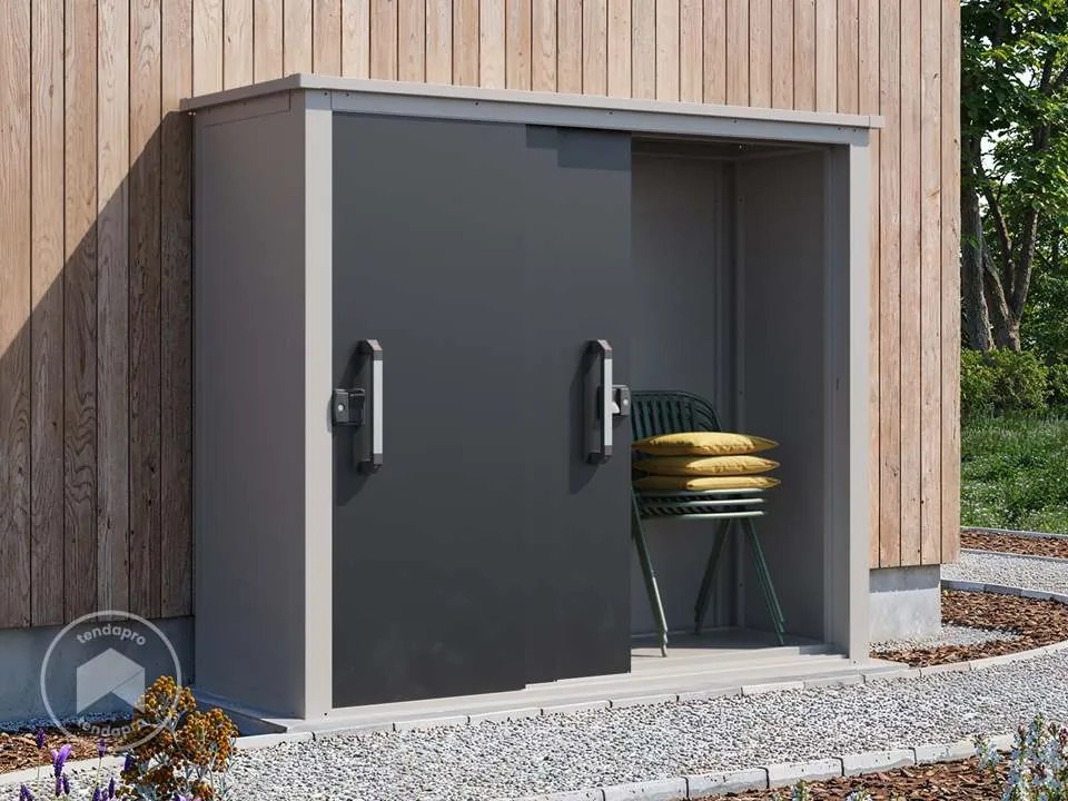 PRIMEYARD 210 x 78 cm Armadio da esterno XL, alluminio bianco - (GFPV01163)