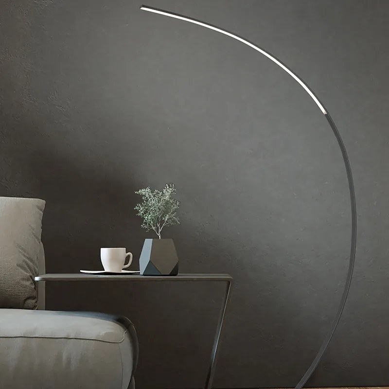 Lampada da terra di design nera con LED dimmerabile - Dina
