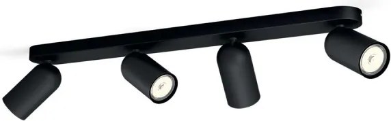 Philips - Faretto dimmerabile LED RGBW 4xGU10/4,8W/230V3000K nero + telecomando