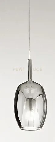 Vetro 1 luce attacco e27 fume specchiato rain d.17cm rosone acqui...