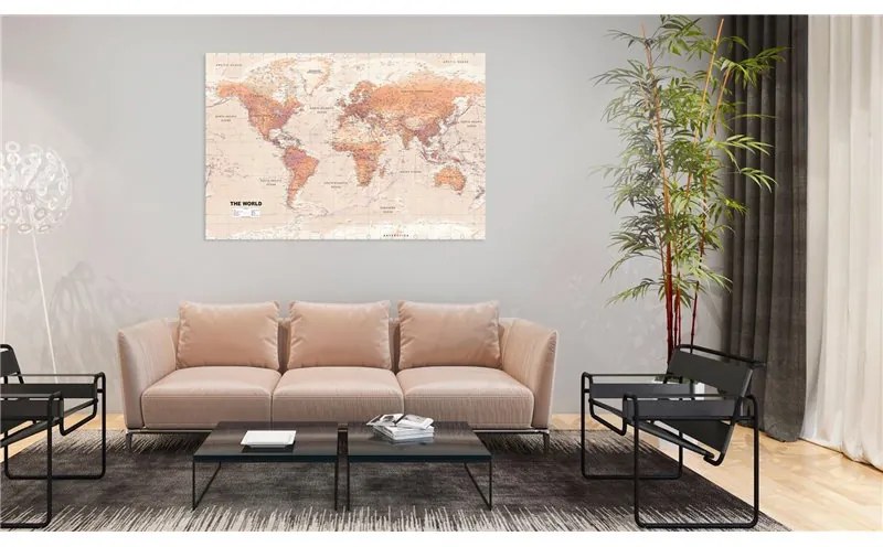 Quadro World Map: Orange World