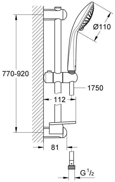 GROHE 27227001 - Set doccia EUPHORIA 900 mm cromo lucido