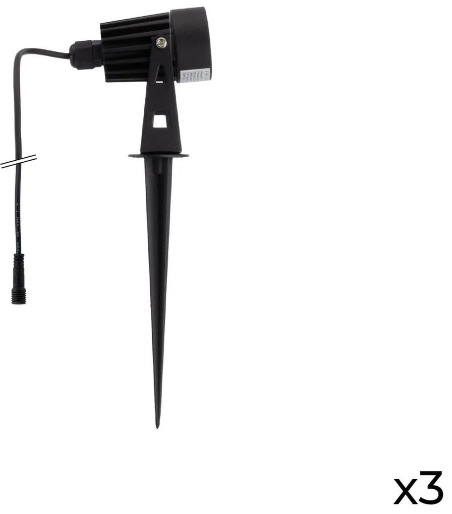 Kit 3 Faretti LED Solare con Picchetto 3x5W con Telecomando incluso Colore Bianco Naturale 4.000K