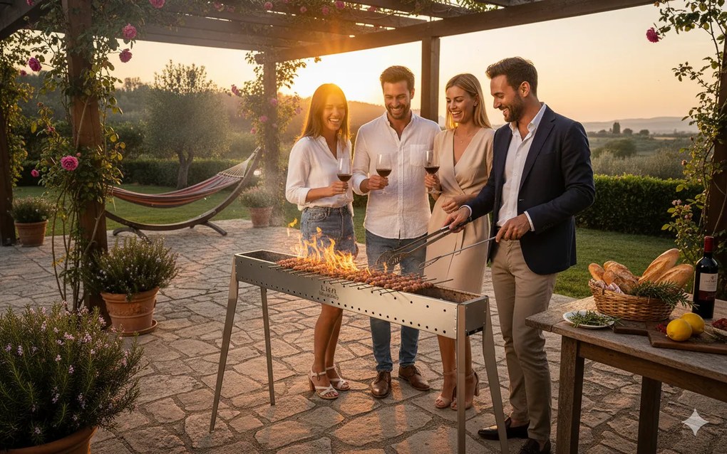 Set 3 Utensili per Barbecue in Acciaio Inox Lisa Luxury...