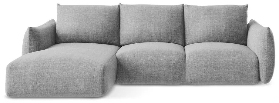 Divano angolare grigio chiaro allungabile (con penisola a sinistra/con chaise lounge) Leila – Makamii