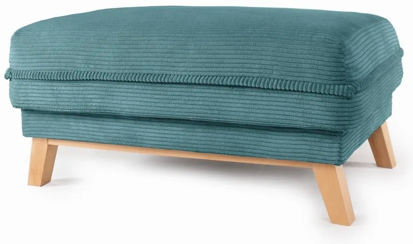 Poggiapiedi turchese con rivestimento in velluto a coste Tori – Bonami Selection