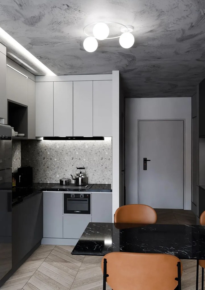 Lampada da soffitto in acciaio SOPRA 3 da interno 3xE14