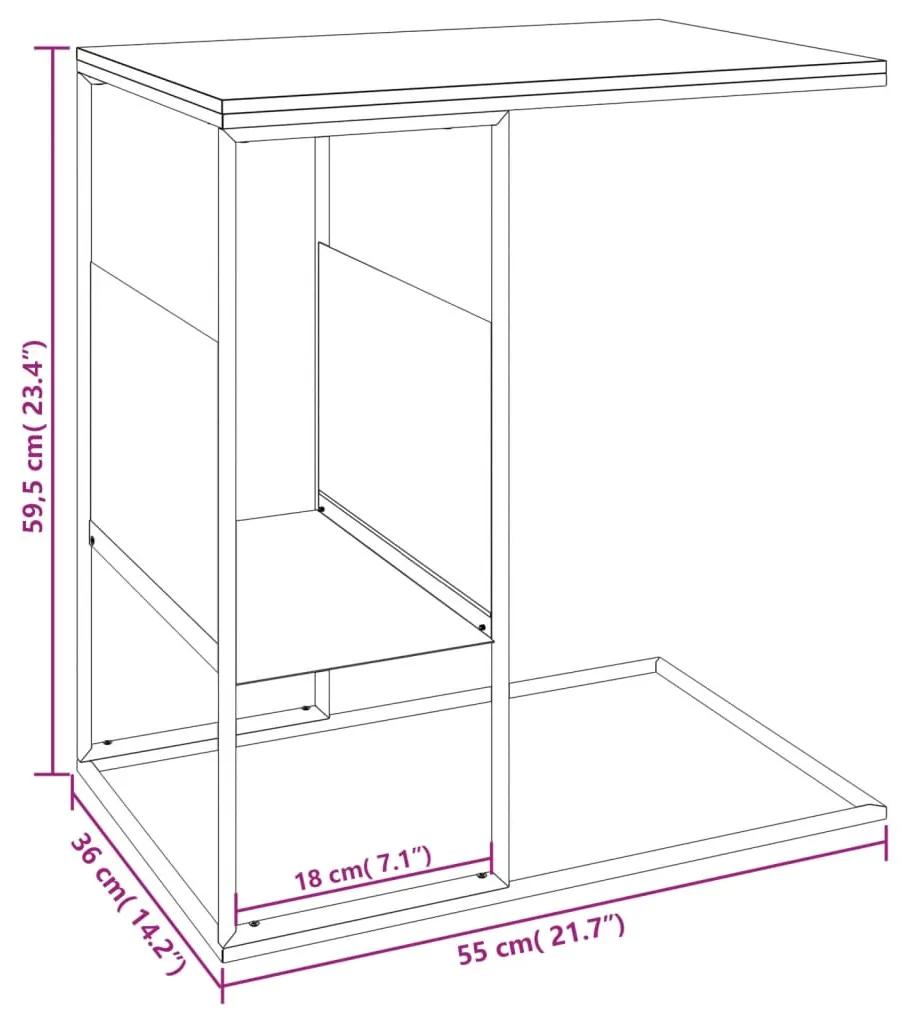 Tavolino Bianco 55x36x59,5 cm Legno Multistrato