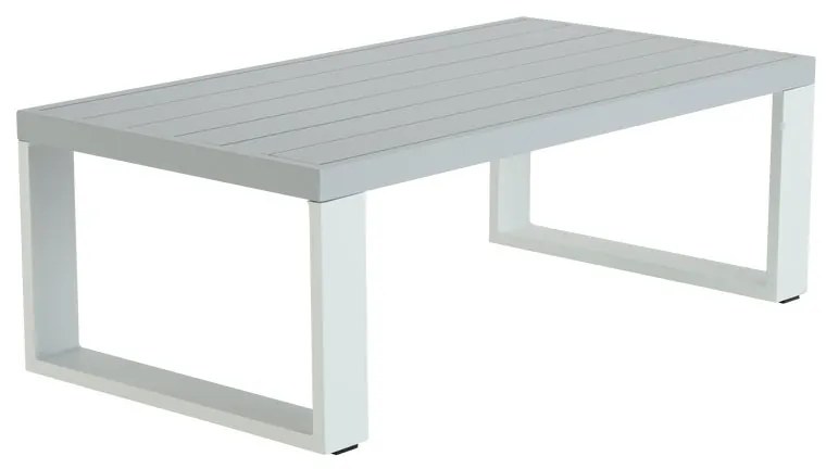 Tavolino Athena NATERIAL in alluminio con piano in alluminio bianco e grigio / argento 68.5x130cm