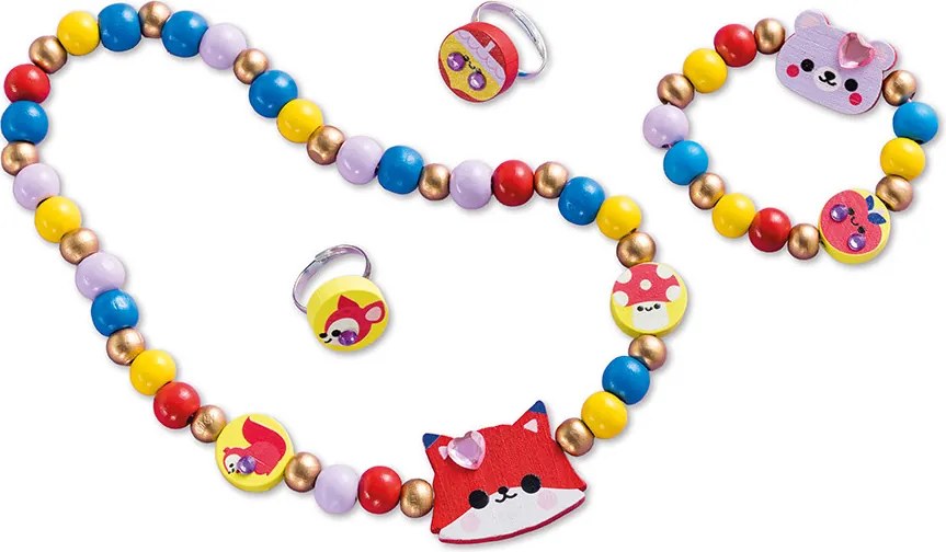 Set creativo - 4 gioielli in legno da creare - Bella foresta