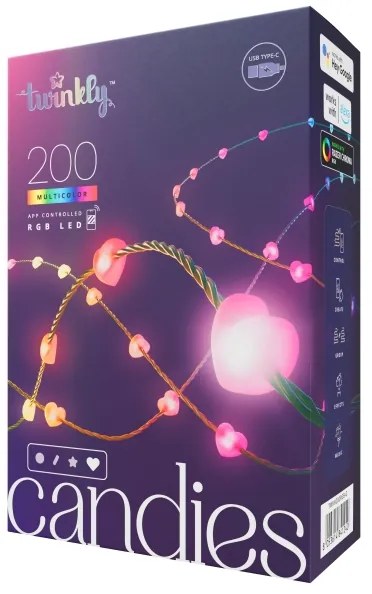 Twinkly TWKH200RGB-G - LED RGB Dimmerabile Catena natalizia 200xLED 14 m USB Wi-Fi