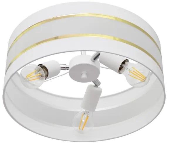 Lampadario a sospensione con supporto rigido HELEN 3xE27/15W/230V bianco/oro