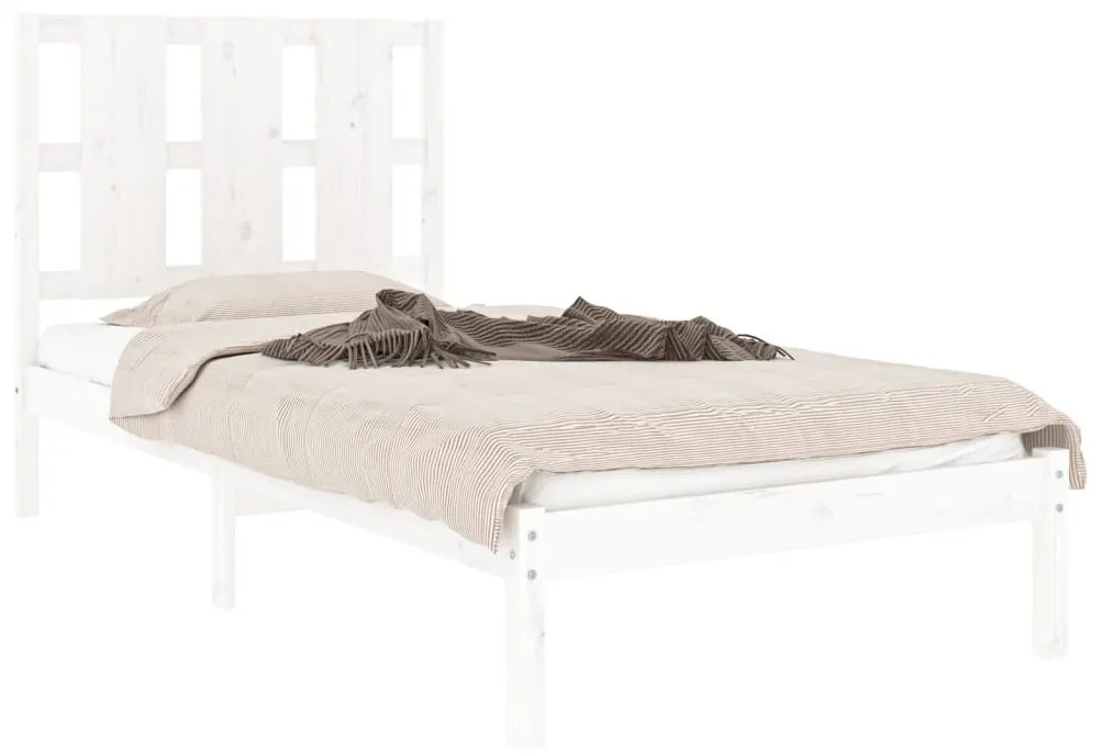 Giroletto bianco in legno massello 90x190 cm single