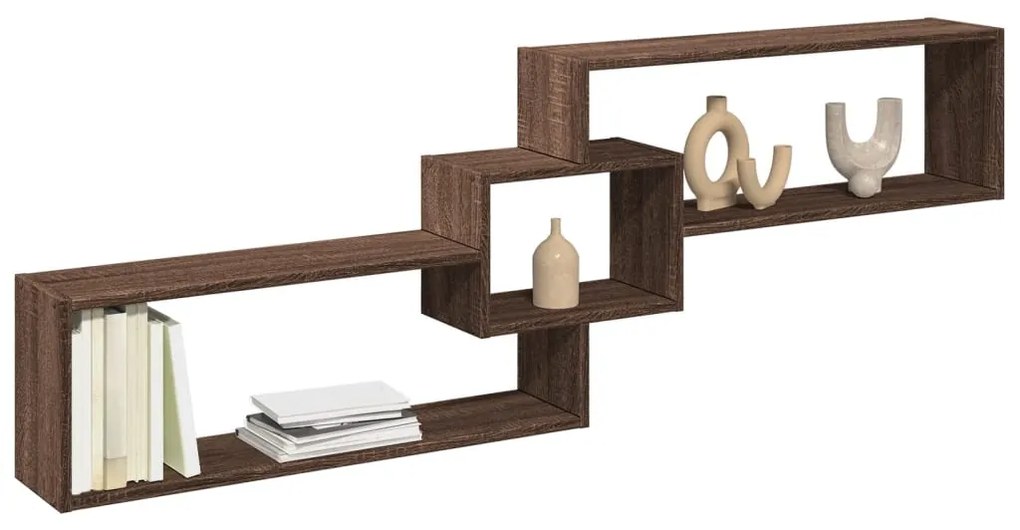 Mobile A Parete 158x18x53cm Rovere Marrone İn Legno Multistrato /