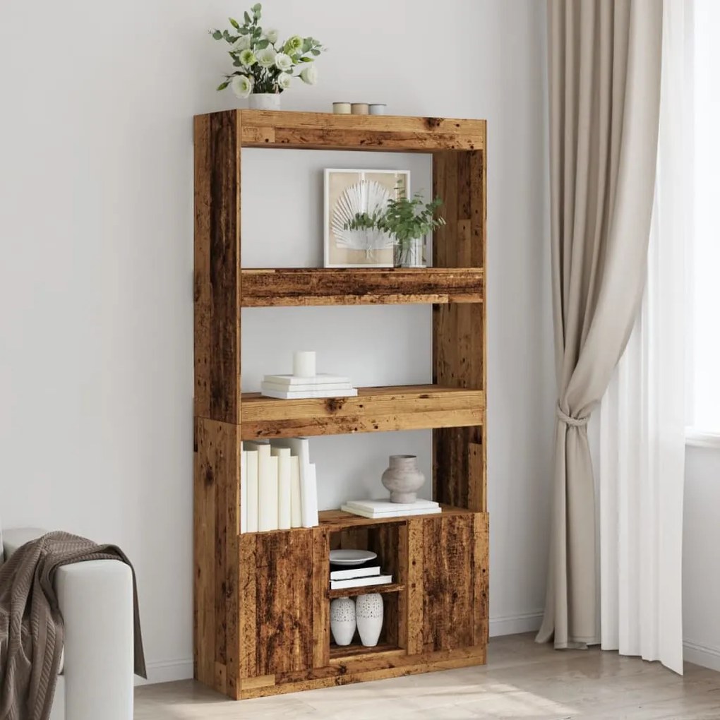 Credenza Legno Antico 92x33x180 Cm İn Legno Multistrato /