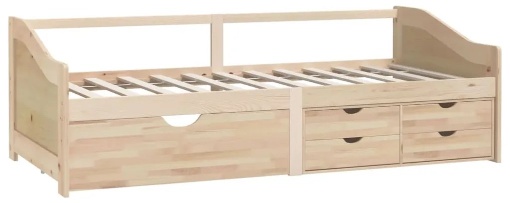 Divano letto 3 posti con cassetti in pino massello 90x200cm