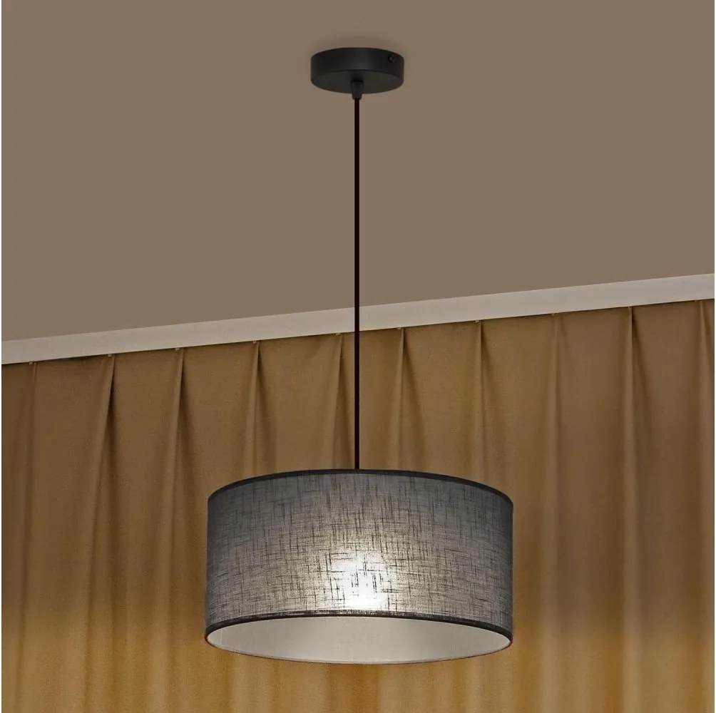 Lampadario a sospensione ALBA con cavo 1xE27/15W/230V Ø 40 cm grigio