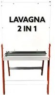 Lavagna 2 in 1 per Bambini 65x55x11 cm con Cavalletto in Legno Rosso