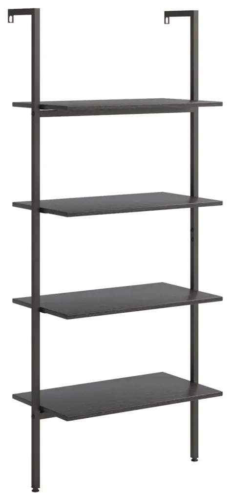 Scaffale pendente a 4 livelli nero 64x35x152,5 cm