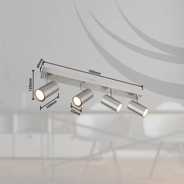 Globo 57911-4 - Faretto ROBBY 4xGU10/25W/230V cromo opaco